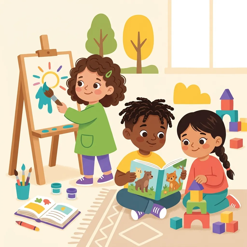 Illustration of children in the Pre-Kindergarten program